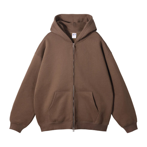 Men's Plush Oversized Heavyweight Full-Zip Hoodie